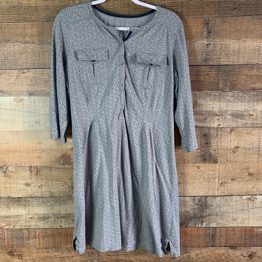 Patagonia Kamala Henley knit dress roll sleeve XL